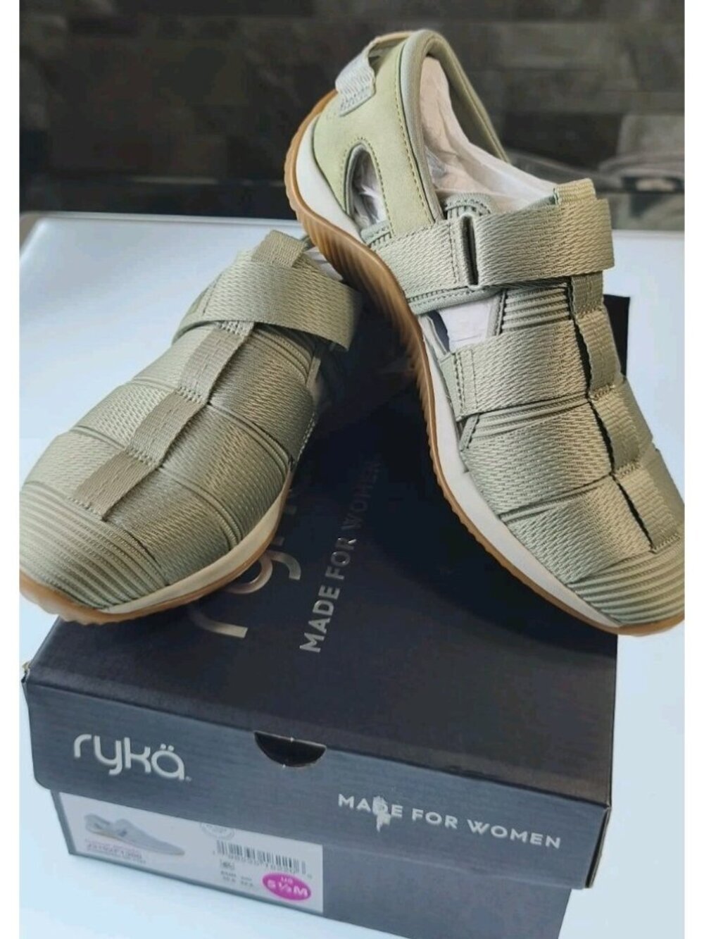 Ryka Echo Fisherman Sandal Women 5.5M Abbey Green RE-ZORB NIB
